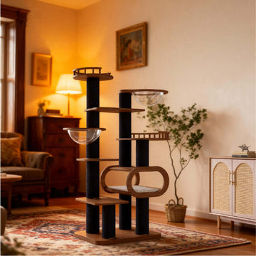 Large Solid Wood Cat Tower for Confident Climbers