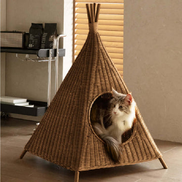 Natural Rattan Cat House – A Cozy Safe Home for Your Cat