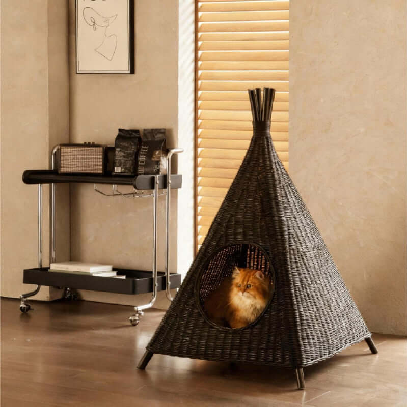 Natural Rattan Cat House – A Cozy Safe Home for Your Cat