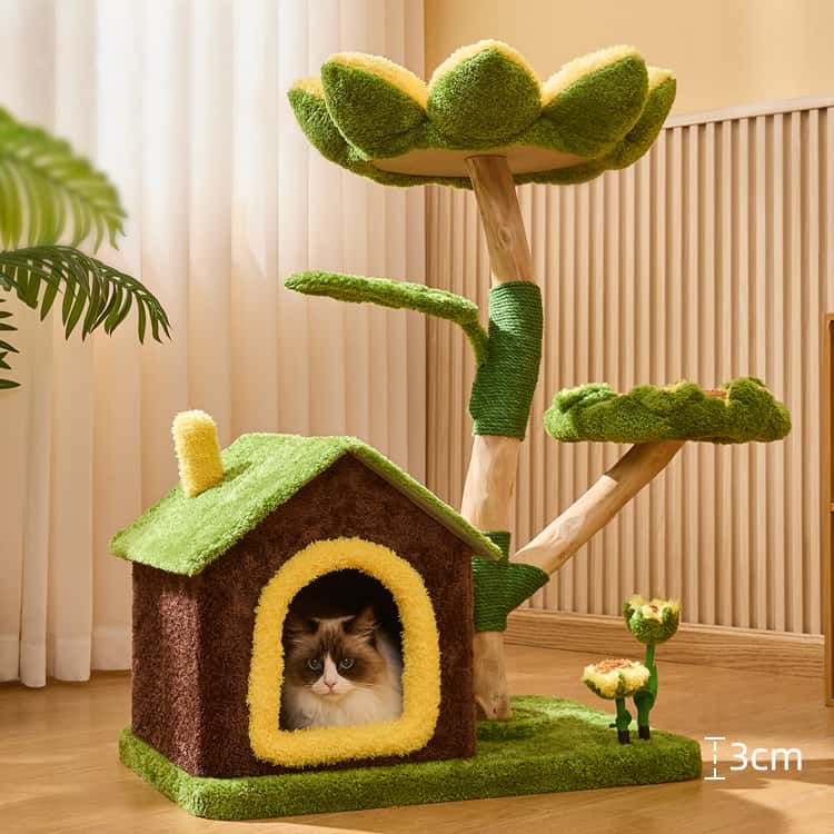 Sunflower Cat Tree Tower – Multi-Level Climbing & Scratching Post
