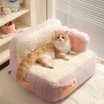 Cake Sofa Cat Bed – Taro & Peach