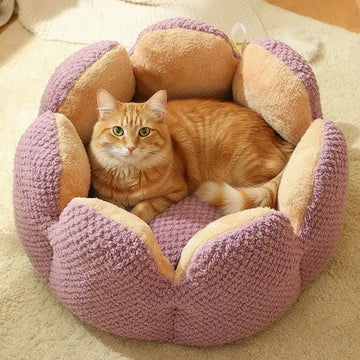 Kennel Flower Cat Bed Nest – Soft, Washable &amp; Cozy Cushion for Cats